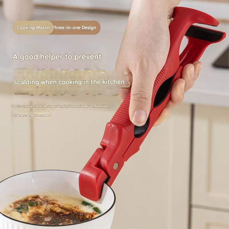 3-in-1 Silicone Bowl Gripper – Heat-Resistant, Anti-Slip Kitchen Tongs for Plates/Bowls, Multi-Use Countertop Tool