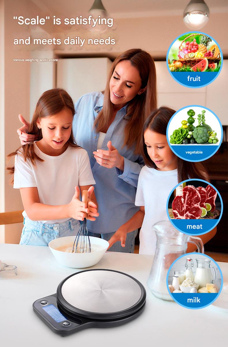 Amazon Basics Digital Kitchen Scale by BSAC - Accurate Measuring Tool with 0.1g Precision, 5kg Max, Tare & Unit Conversion, Stainless Steel, Easy Clean, Perfect for US Home Bakers, Cooks & Healthy Diets