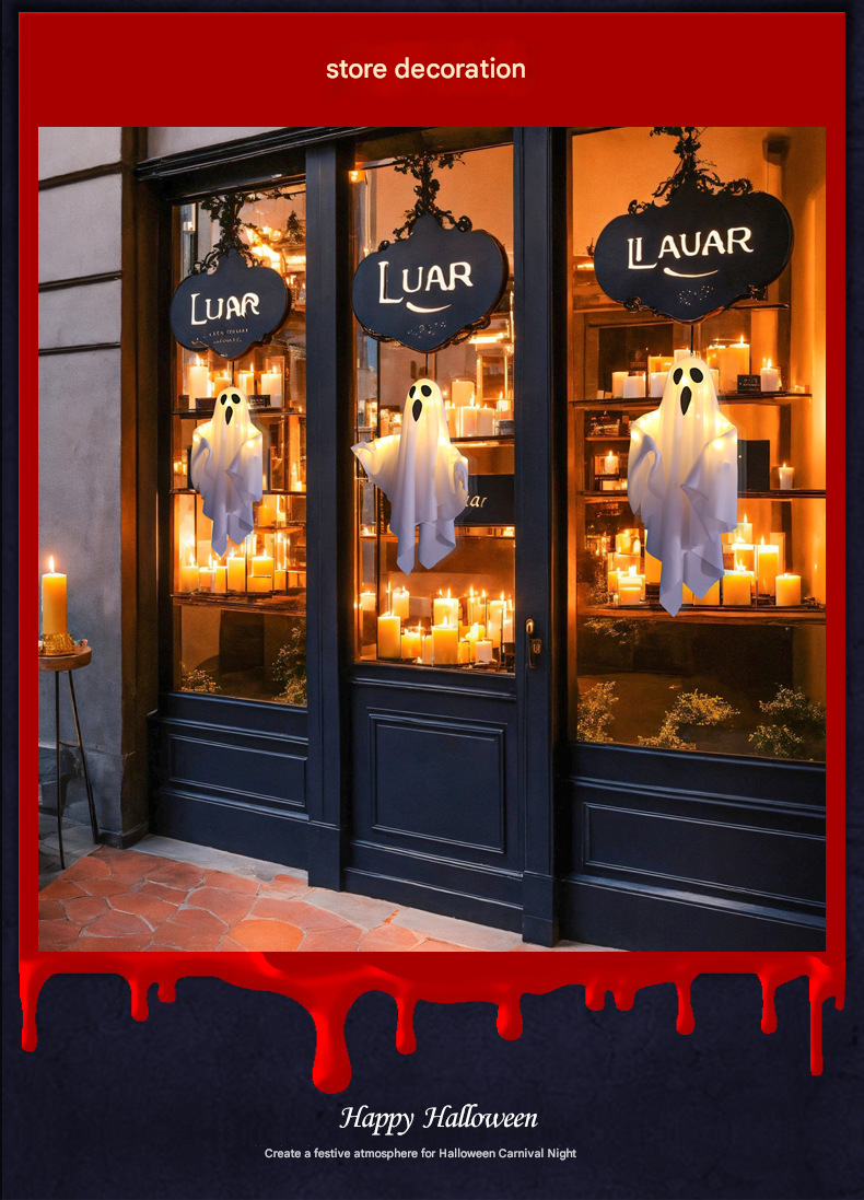 LED Ghost Halloween String Lights – DIY, Spooky Ambience, Indoor Party Prop