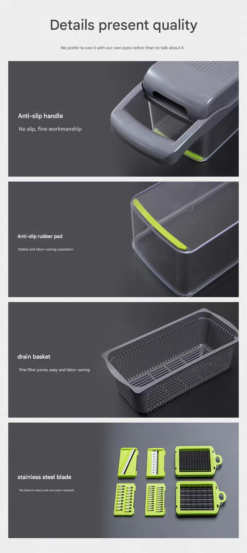 US Home Kitchen Vegetable Chopper – Hands-Free Design, Multi-Use Shredder/Dicer for Salad, Efficient Meal Prep Tool, Factory Direct Supply