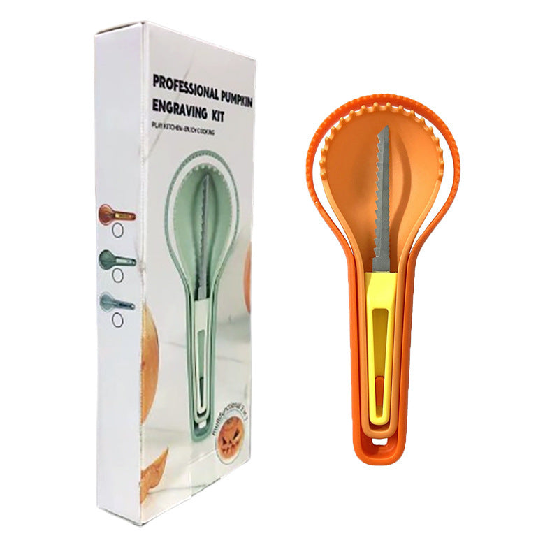 Halloween Pumpkin Carving Kit – 3-in-1 Fruit Corer, Melon Separator, Kitchen Tool Set