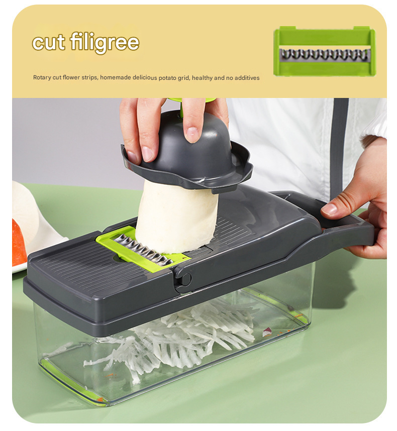 US Home Kitchen Vegetable Chopper – Hands-Free Design, Multi-Use Shredder/Dicer for Salad, Efficient Meal Prep Tool, Factory Direct Supply