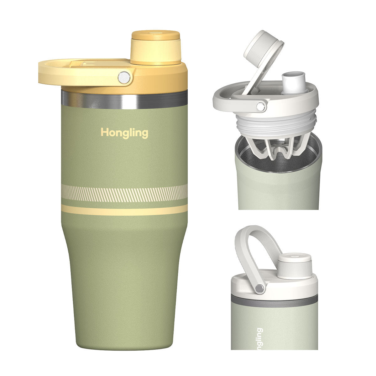 40oz Custom 304 Stainless Steel Car Cup - Dual-Drinking Style with Handle & Straw, Ideal for Road Trips. Double-Wall Insulated, Fits Standard Cup Holders