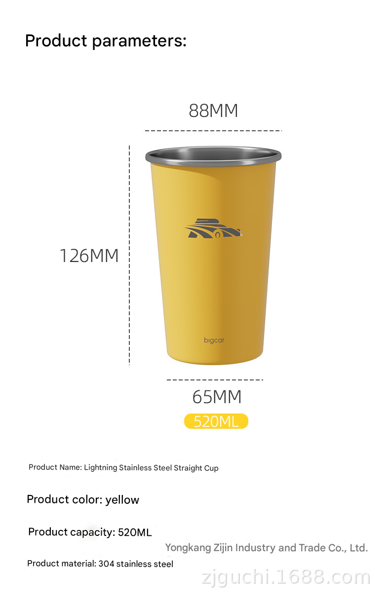 304 Stainless Steel Beer Mug - Ideal for Outdoor Camping, Portable Travel Cup with Lid, BPA - Free, FDA - Approved, Fits Car Cup Holders, Perfect for Home, Office & On - the - Go