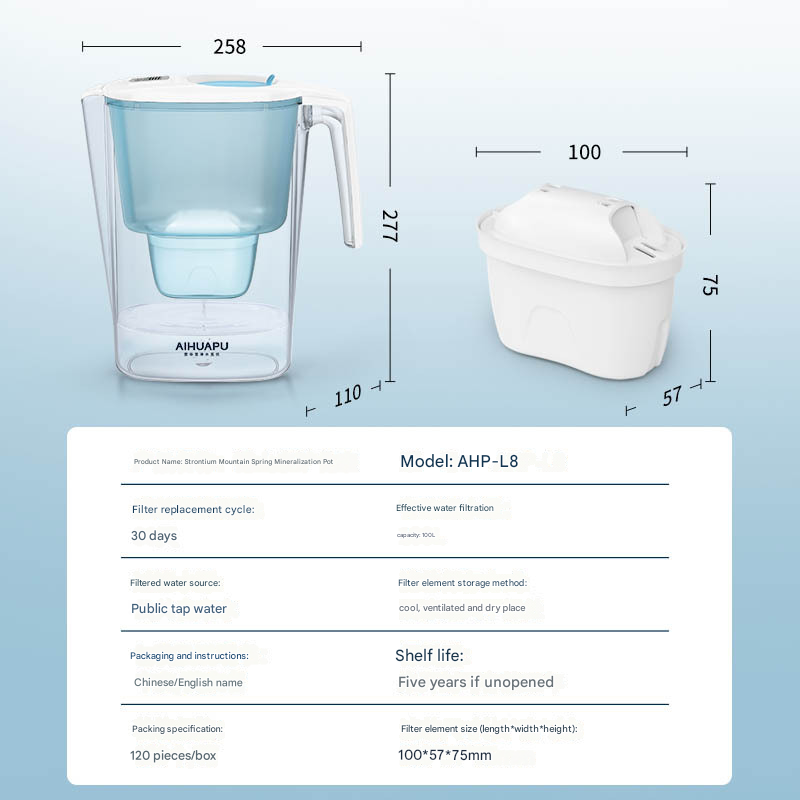 Factory Direct Water Filter Pitcher - Activated Carbon Filtration, Mineralizes Tap Water, BPA-Free. Perfect for Home Kitchen Use, Reduces Chlorine & Impurities, Easy to US Standards