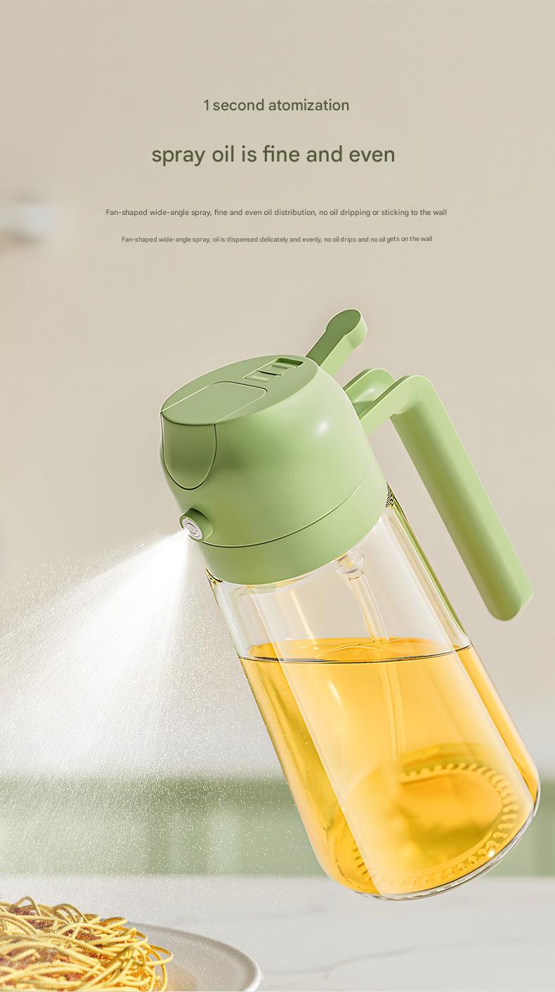 Multifunctional Glass Oil Sprayer - 2 - in - 1 Spray & Pour, Large Capacity, Food - Grade, Ideal for US Home Kitchens - Perfect for Air Fryer, Baking, Grilling & More
