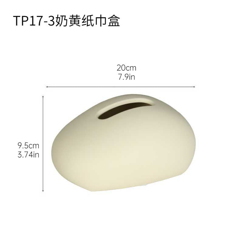 US Trendy Tissue Holder – Handmade Ceramic Napkin Box, Minimalist Black White Design, Cozy Home Vibe Decor for Living Room Coffee Table, Durable Tabletop Organizer