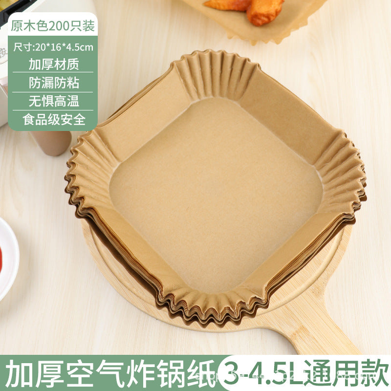 36g Round Air Fryer Liners – Food-Safe Silicone Parchment, Non-Stick, High-Heat Resistant (230℃), Disposable Pads for Easy Clean-Up, Bulk for US Kitchens