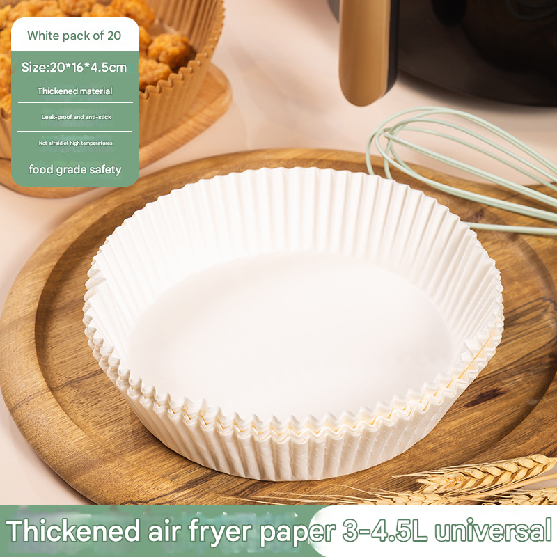 36g Round Air Fryer Liners – Food-Safe Silicone Parchment, Non-Stick, High-Heat Resistant (230℃), Disposable Pads for Easy Clean-Up, Bulk for US Kitchens