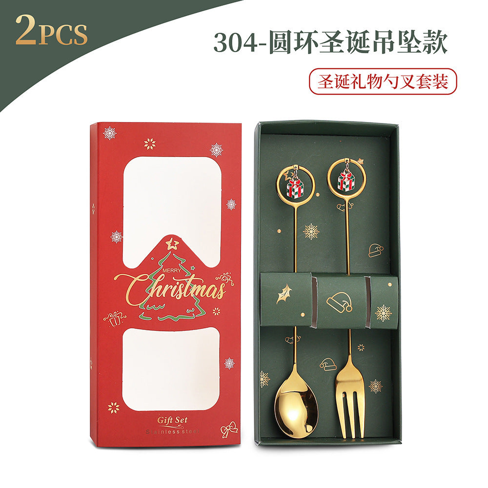 Christmas Spoon Set with Santa Figurines - Adorable Cartoon Ins Forks. Perfect Xmas Gift, Ideal for Holiday Parties, Adds Festive Charm to Tables