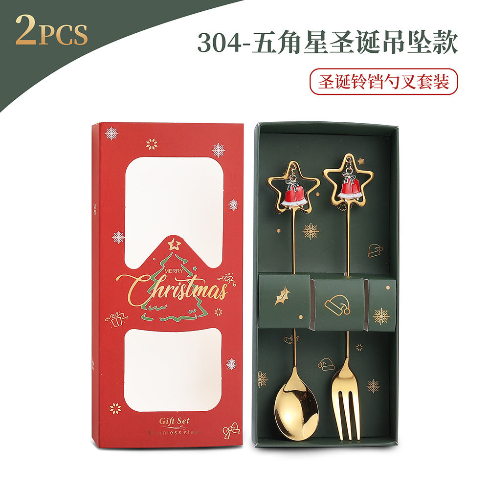 Christmas Spoon Set with Santa Figurines - Adorable Cartoon Ins Forks. Perfect Xmas Gift, Ideal for Holiday Parties, Adds Festive Charm to Tables