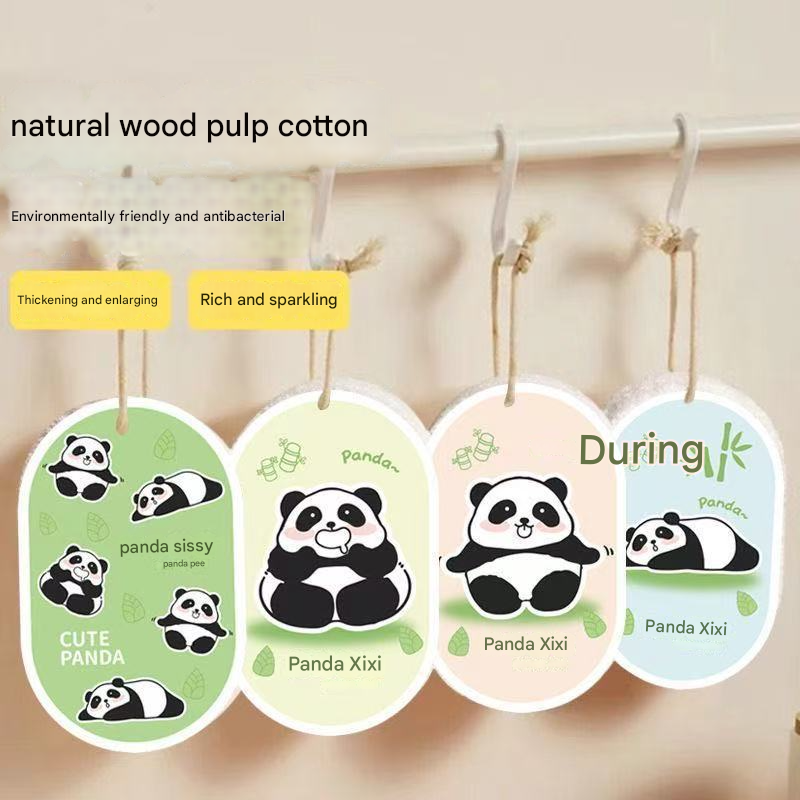 Biodegradable Cellulose Sponge | Cartoon Thickened Wood Pulp Dish Scrubber, Compressed & Highly Absorbent, No-Scratch Kitchen Cleaning Cloth