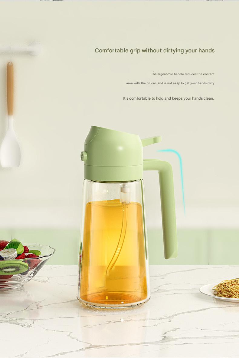 Multifunctional Glass Oil Sprayer - 2 - in - 1 Spray & Pour, Large Capacity, Food - Grade, Ideal for US Home Kitchens - Perfect for Air Fryer, Baking, Grilling & More