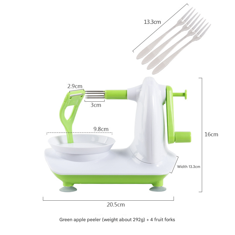 US Kitchen Fruit Peeler – Hand-Cranked Automatic Apple/Pear Peeler, Multi-Use Veggie Peeling Machine, Home Essential