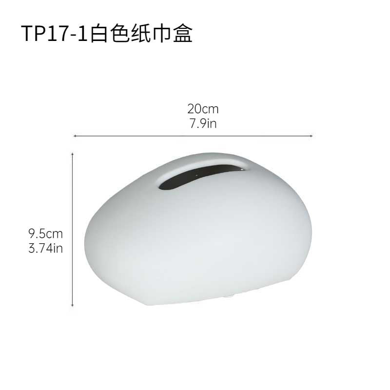 US Trendy Tissue Holder – Handmade Ceramic Napkin Box, Minimalist Black White Design, Cozy Home Vibe Decor for Living Room Coffee Table, Durable Tabletop Organizer