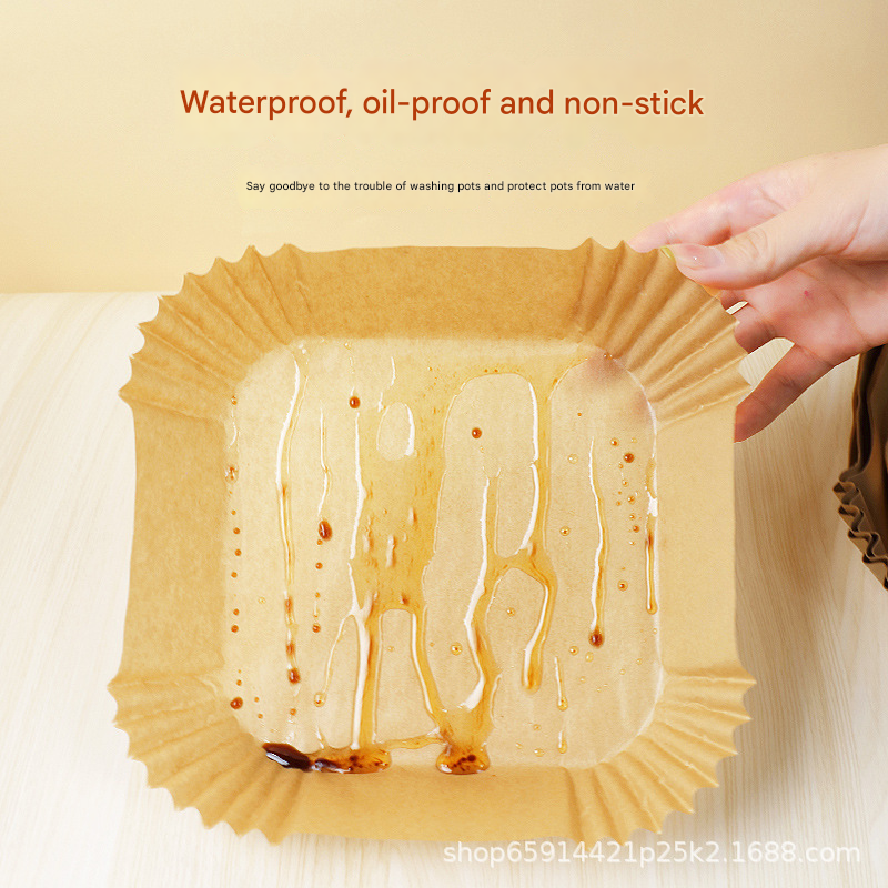 36g Round Air Fryer Liners – Food-Safe Silicone Parchment, Non-Stick, High-Heat Resistant (230℃), Disposable Pads for Easy Clean-Up, Bulk for US Kitchens