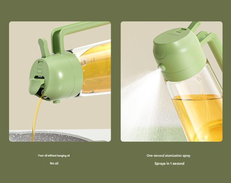 Multifunctional Glass Oil Sprayer - 2 - in - 1 Spray & Pour, Large Capacity, Food - Grade, Ideal for US Home Kitchens - Perfect for Air Fryer, Baking, Grilling & More