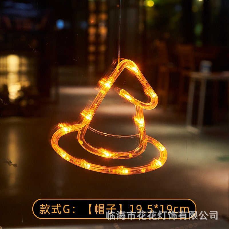 Halloween LED Pumpkin Lights – Suction Cup, Battery Operated, Spooky Ambience Decor