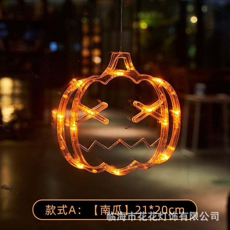Halloween LED Pumpkin Lights – Suction Cup, Battery Operated, Spooky Ambience Decor