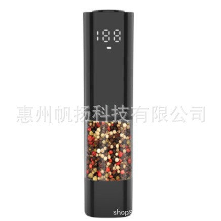 Gravity-Activated Electric Pepper Grinder – Stainless Steel, Salt/Pepper Use, LED Light