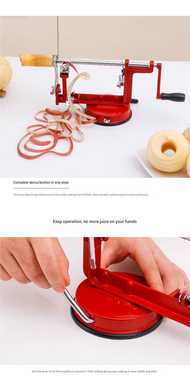 US Kitchen Fruit Peeler – Hand-Cranked Automatic Apple/Pear Peeler, Multi-Use Veggie Peeling Machine, Home Essential