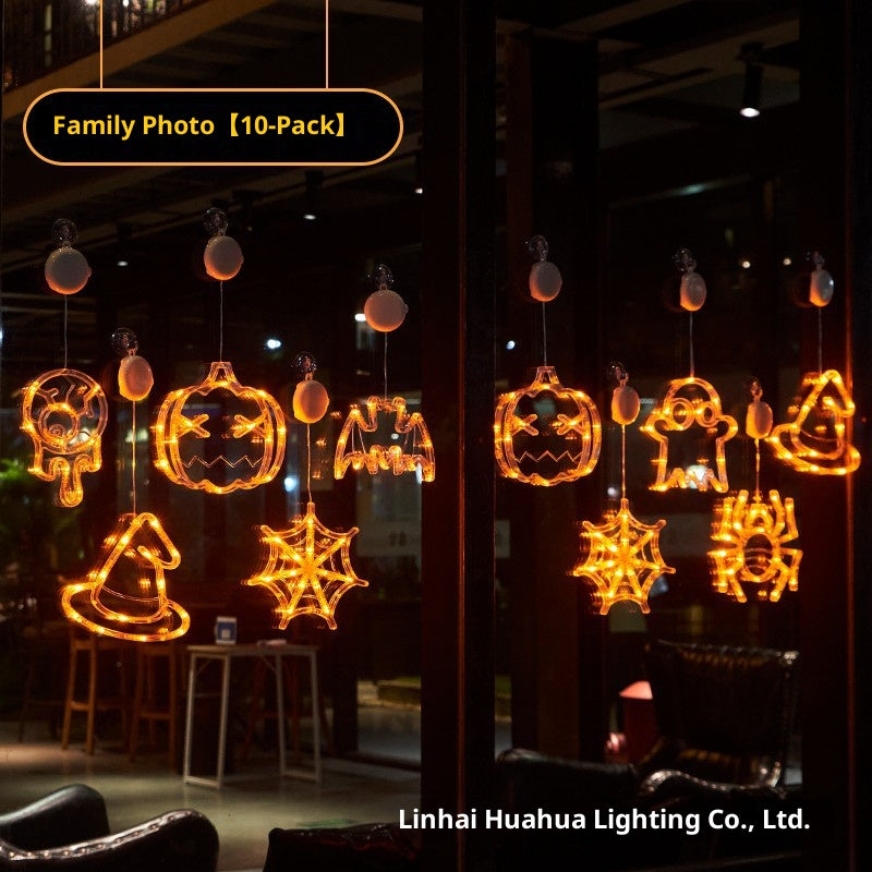 Halloween LED Pumpkin Lights – Suction Cup, Battery Operated, Spooky Ambience Decor