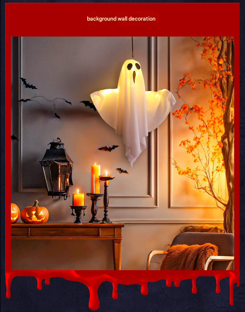 LED Ghost Halloween String Lights – DIY, Spooky Ambience, Indoor Party Prop