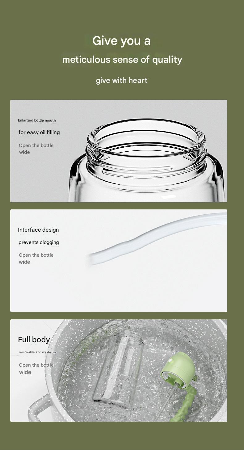 Multifunctional Glass Oil Sprayer - 2 - in - 1 Spray & Pour, Large Capacity, Food - Grade, Ideal for US Home Kitchens - Perfect for Air Fryer, Baking, Grilling & More