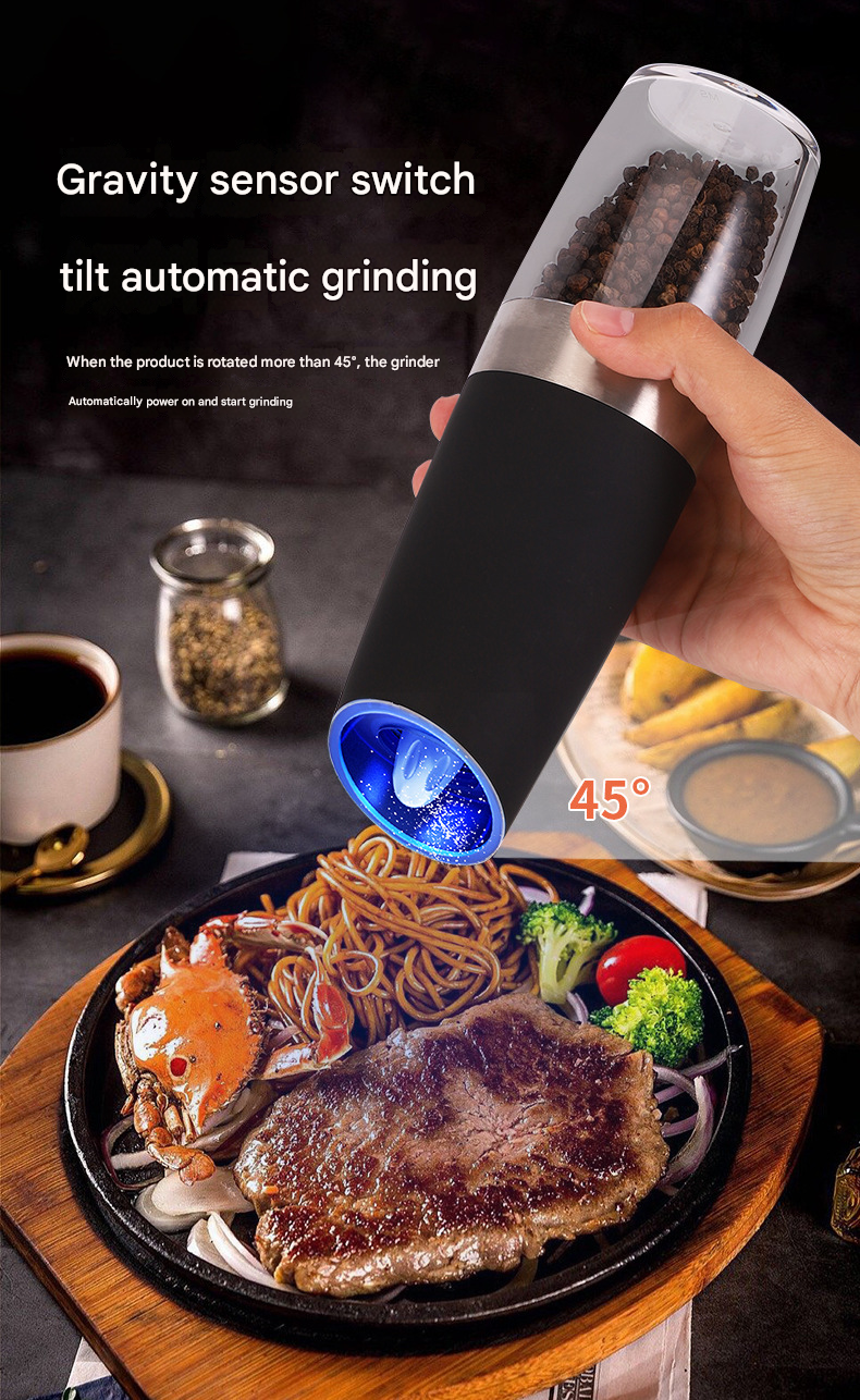 Electric Pepper Grinder for Home - Adjustable Coarseness, Rechargeable, Ideal for Black Pepper & Sea Salt, Must-Have Kitchen Gadget in USA