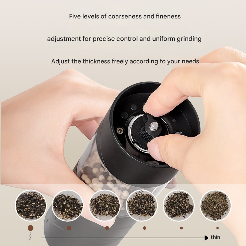 Gravity-Activated Electric Pepper Grinder – Stainless Steel, Salt/Pepper Use, LED Light