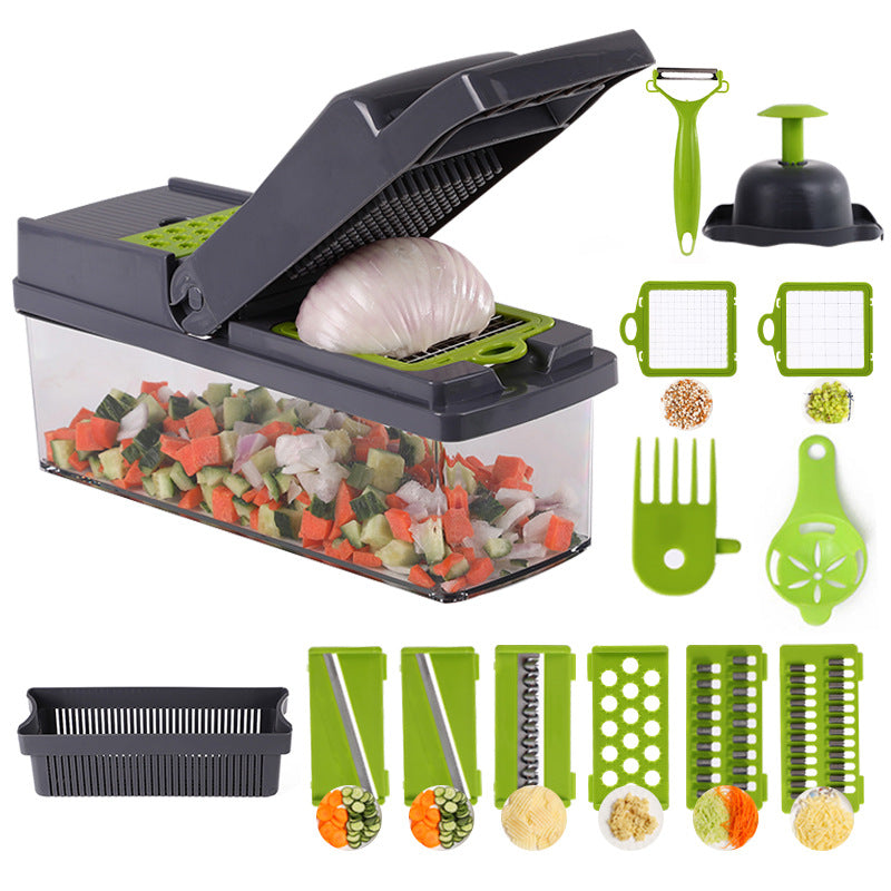US Home Kitchen Vegetable Chopper – Hands-Free Design, Multi-Use Shredder/Dicer for Salad, Efficient Meal Prep Tool, Factory Direct Supply