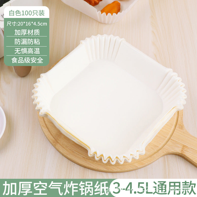 36g Round Air Fryer Liners – Food-Safe Silicone Parchment, Non-Stick, High-Heat Resistant (230℃), Disposable Pads for Easy Clean-Up, Bulk for US Kitchens