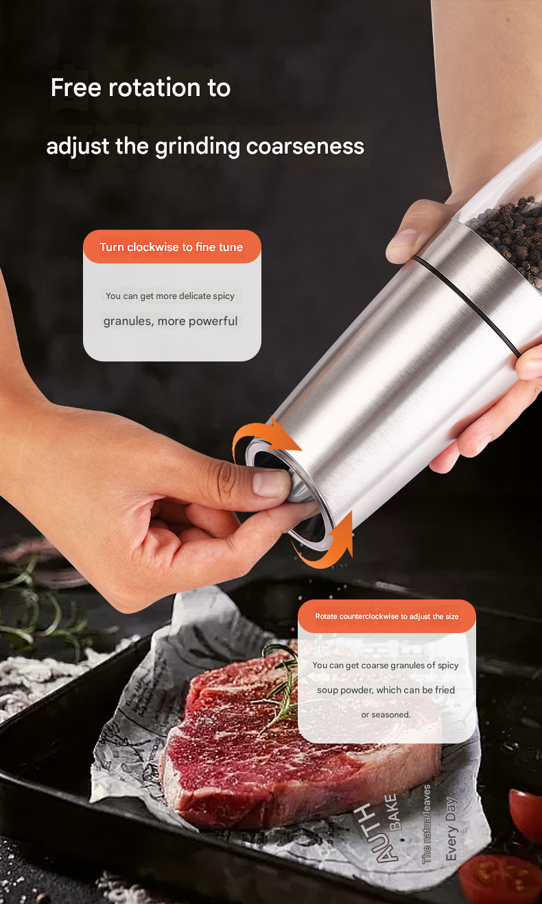 Electric Pepper Grinder for Home - Adjustable Coarseness, Rechargeable, Ideal for Black Pepper & Sea Salt, Must-Have Kitchen Gadget in USA