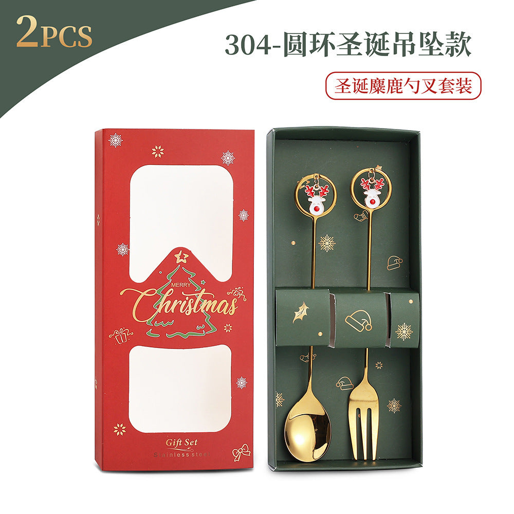 Christmas Spoon Set with Santa Figurines - Adorable Cartoon Ins Forks. Perfect Xmas Gift, Ideal for Holiday Parties, Adds Festive Charm to Tables