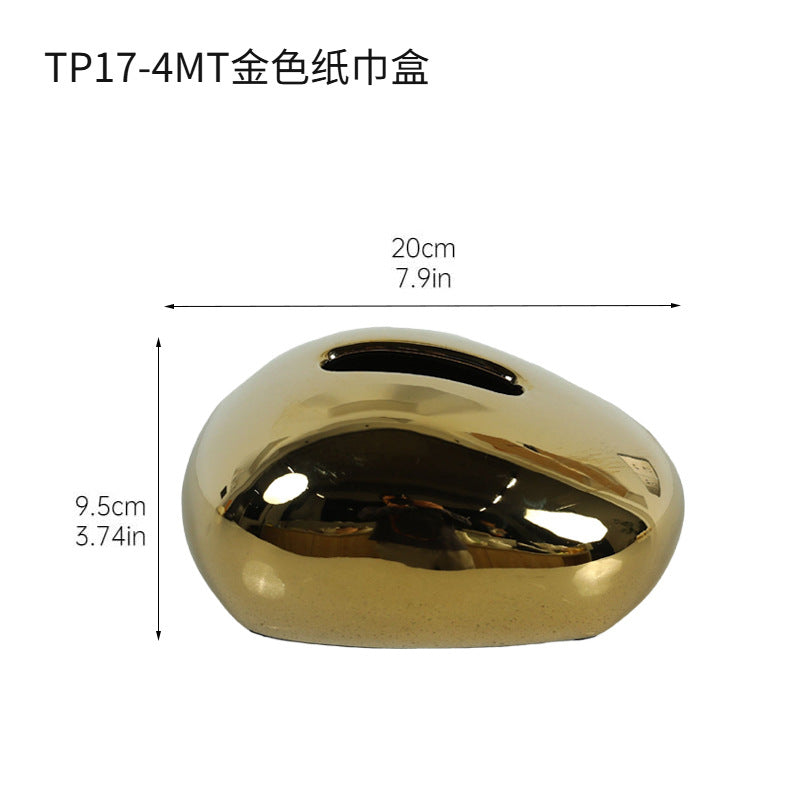 US Trendy Tissue Holder – Handmade Ceramic Napkin Box, Minimalist Black White Design, Cozy Home Vibe Decor for Living Room Coffee Table, Durable Tabletop Organizer