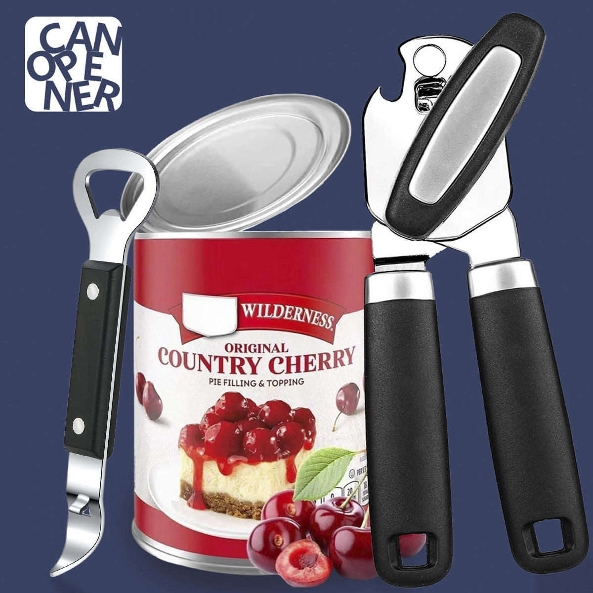 Multifunctional Stainless Steel Manual Can Opener - Home - Use Magnetic Can - Opening Wonder with Bottle - Opening Function, Ideal for US Kitchens