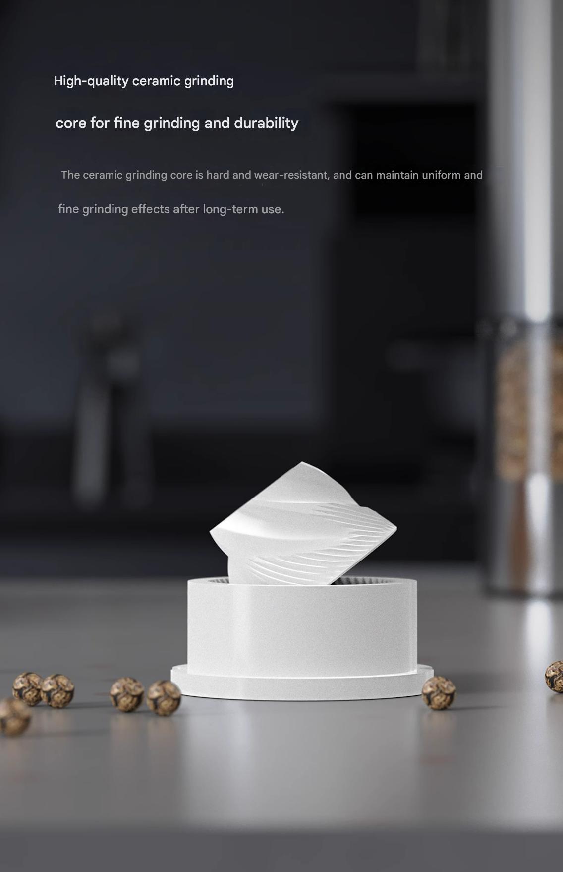 Gravity-Activated Electric Pepper Grinder – Stainless Steel, Salt/Pepper Use, LED Light