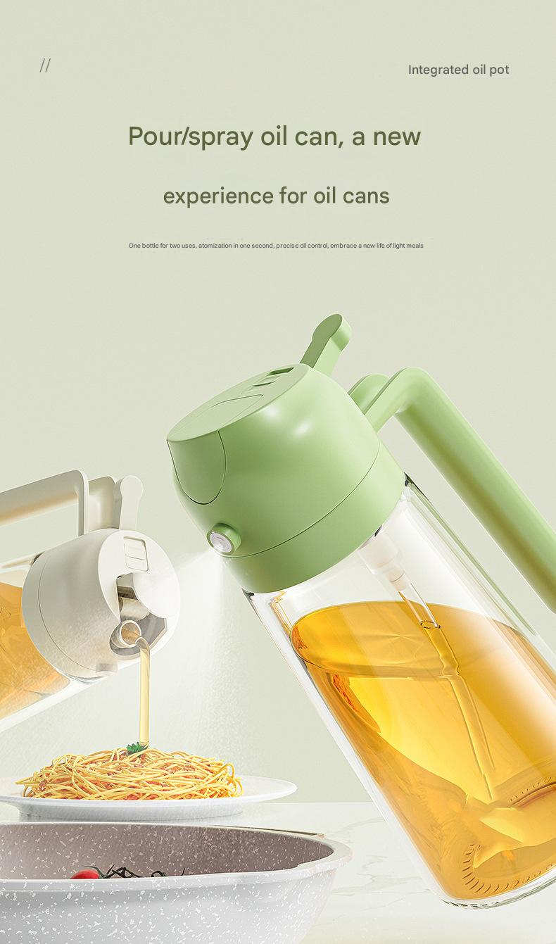 Multifunctional Glass Oil Sprayer - 2 - in - 1 Spray & Pour, Large Capacity, Food - Grade, Ideal for US Home Kitchens - Perfect for Air Fryer, Baking, Grilling & More