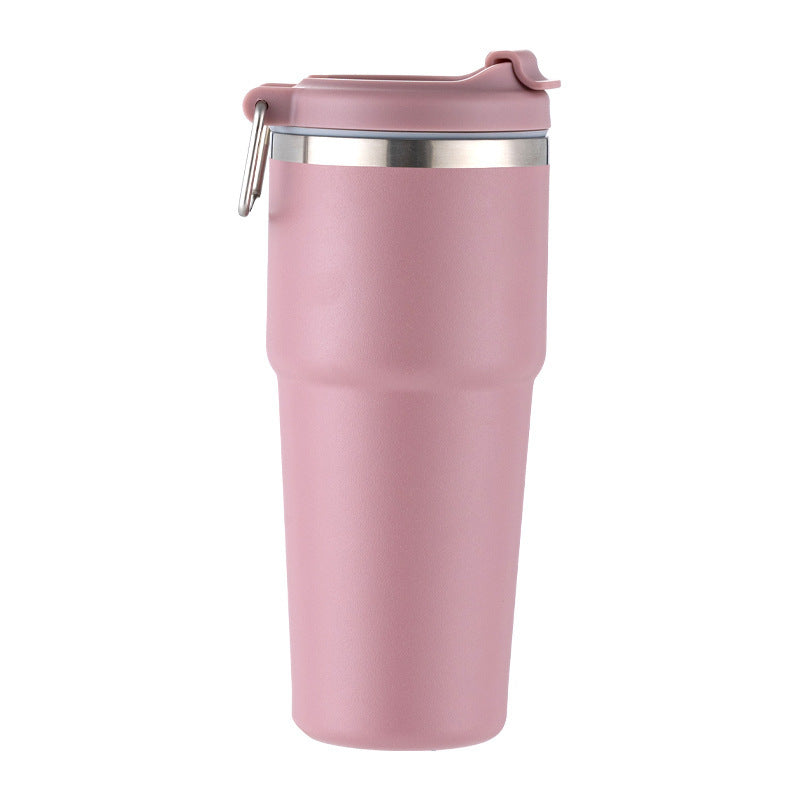 40oz Custom 304 Stainless Steel Car Cup - Dual-Drinking Style with Handle & Straw, Ideal for Road Trips. Double-Wall Insulated, Fits Standard Cup Holders