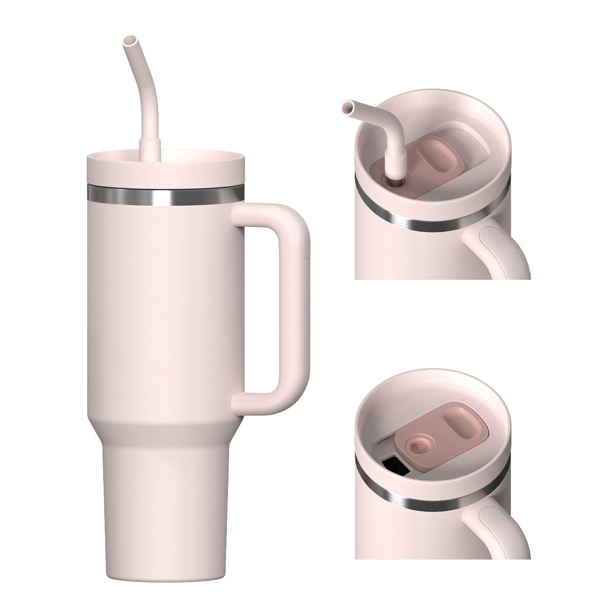 40oz Custom 304 Stainless Steel Car Cup - Dual-Drinking Style with Handle & Straw, Ideal for Road Trips. Double-Wall Insulated, Fits Standard Cup Holders