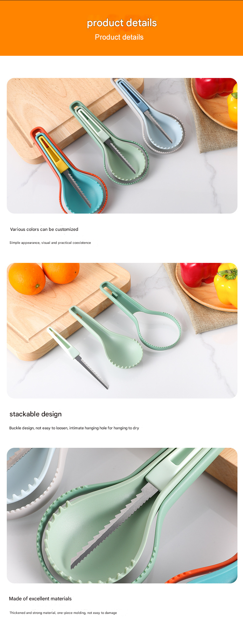 Halloween Pumpkin Carving Kit – 3-in-1 Fruit Corer, Melon Separator, Kitchen Tool Set