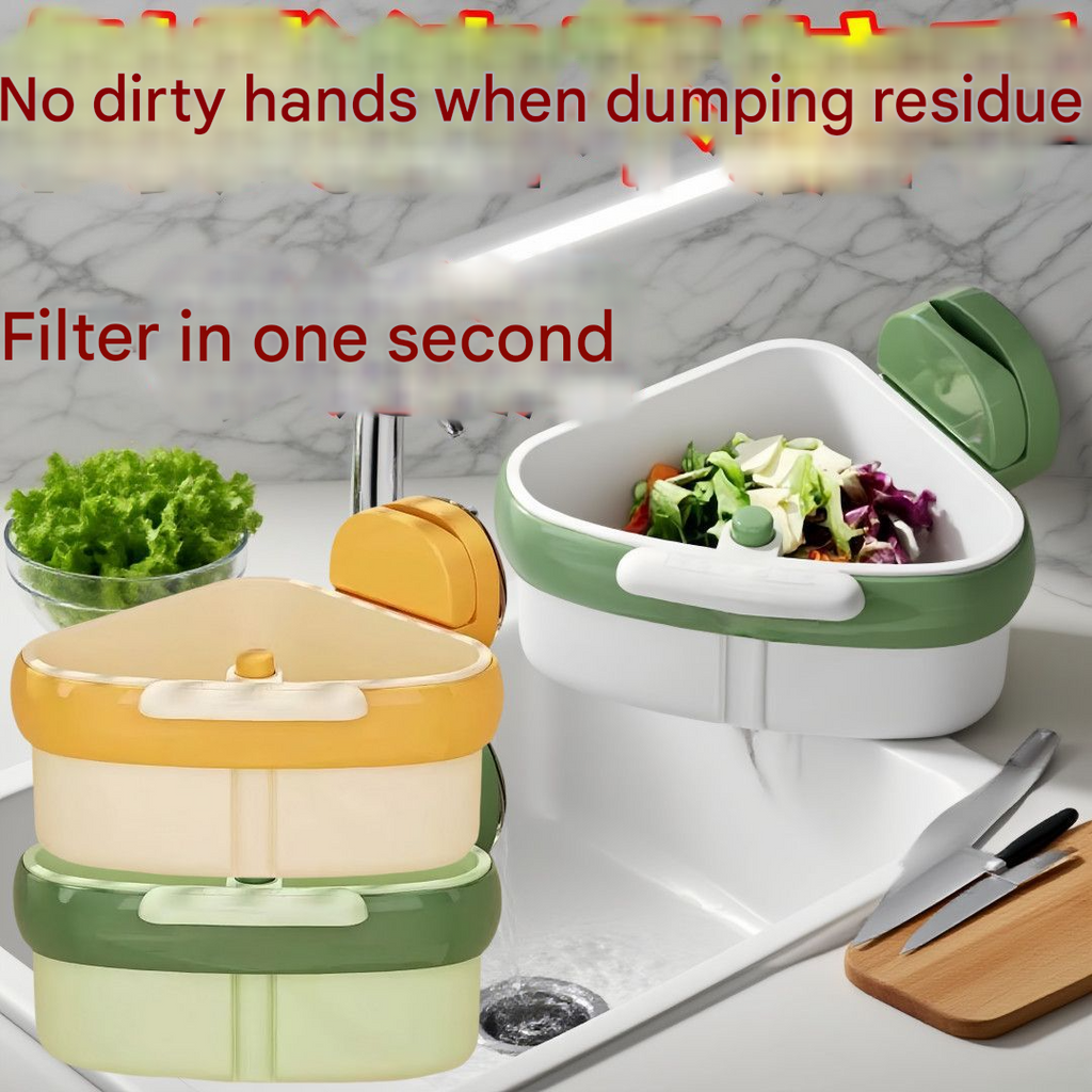 Triangle Suction Cup Sink Drainer Basket – Non-Slip, Multi-Functional Kitchen Organizer for Dishes/Bowls, Space-Saving Countertop Alternative, US Dish Drying Essential