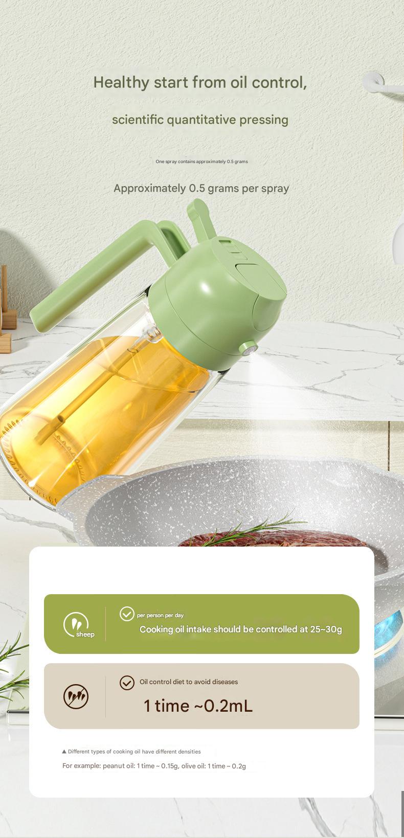 Multifunctional Glass Oil Sprayer - 2 - in - 1 Spray & Pour, Large Capacity, Food - Grade, Ideal for US Home Kitchens - Perfect for Air Fryer, Baking, Grilling & More