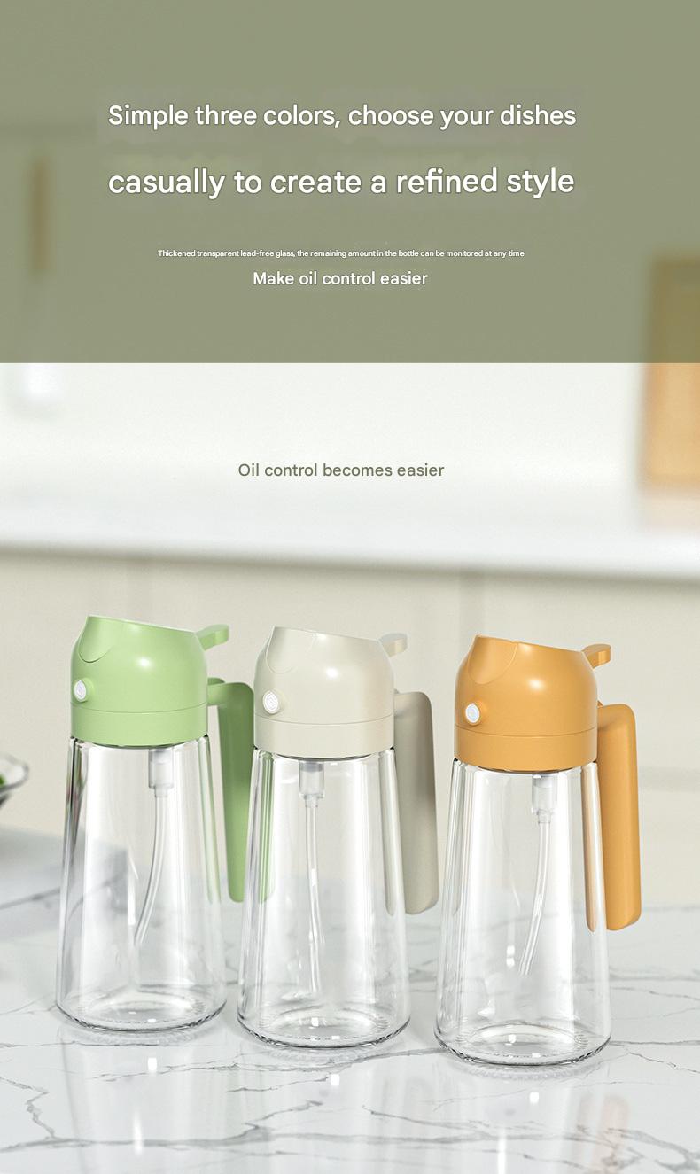 Multifunctional Glass Oil Sprayer - 2 - in - 1 Spray & Pour, Large Capacity, Food - Grade, Ideal for US Home Kitchens - Perfect for Air Fryer, Baking, Grilling & More