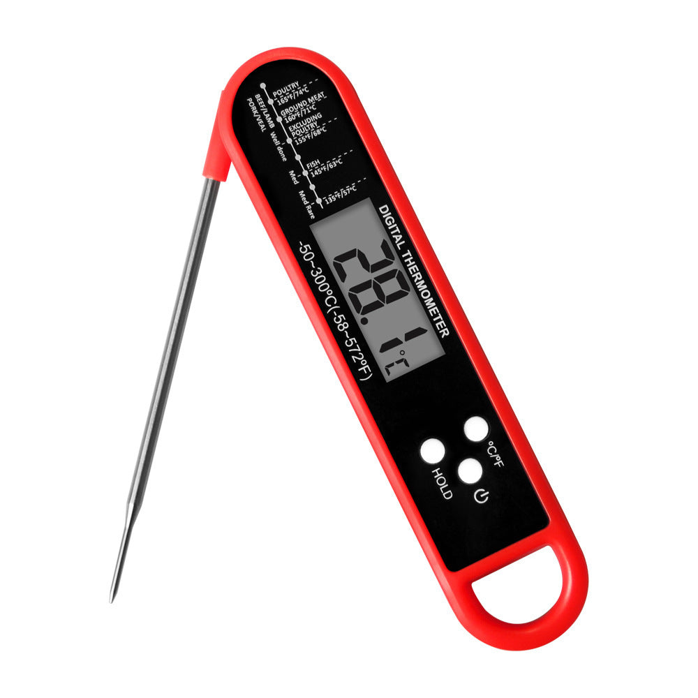 Foldable Food Thermometer - Ultra - Fast Readings for Grilling, Meat, Baking, Milk & Water - Ideal for US Kitchens