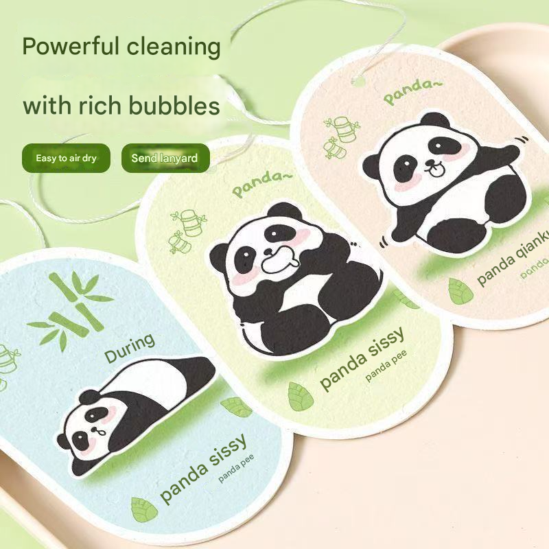 Biodegradable Cellulose Sponge | Cartoon Thickened Wood Pulp Dish Scrubber, Compressed & Highly Absorbent, No-Scratch Kitchen Cleaning Cloth