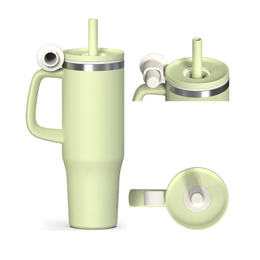 40oz Custom 304 Stainless Steel Car Cup - Dual-Drinking Style with Handle & Straw, Ideal for Road Trips. Double-Wall Insulated, Fits Standard Cup Holders