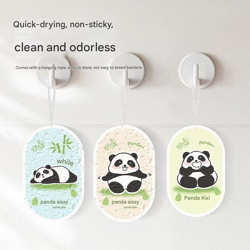 Biodegradable Cellulose Sponge | Cartoon Thickened Wood Pulp Dish Scrubber, Compressed & Highly Absorbent, No-Scratch Kitchen Cleaning Cloth