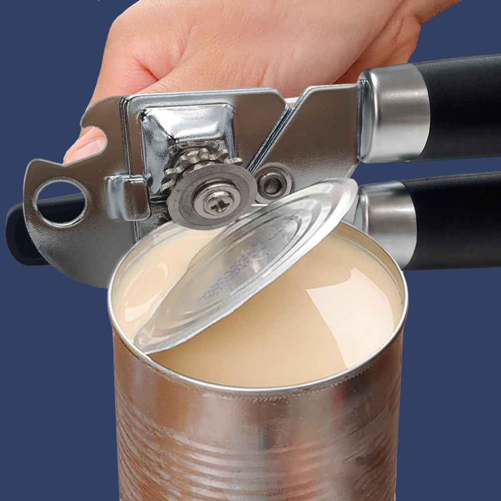 Multifunctional Stainless Steel Manual Can Opener - Home - Use Magnetic Can - Opening Wonder with Bottle - Opening Function, Ideal for US Kitchens