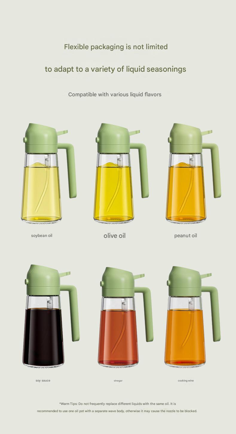 Multifunctional Glass Oil Sprayer - 2 - in - 1 Spray & Pour, Large Capacity, Food - Grade, Ideal for US Home Kitchens - Perfect for Air Fryer, Baking, Grilling & More